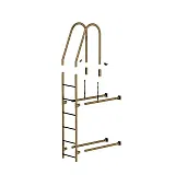 Комплект лестница фасадная BORGE (верхняя секция), 1,8м, коричневый шоколад (RAL 8017)