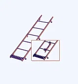Комплект лестница кровельная BORGE 0,445х1,8м, коричневый шоколад (RAL 8017)